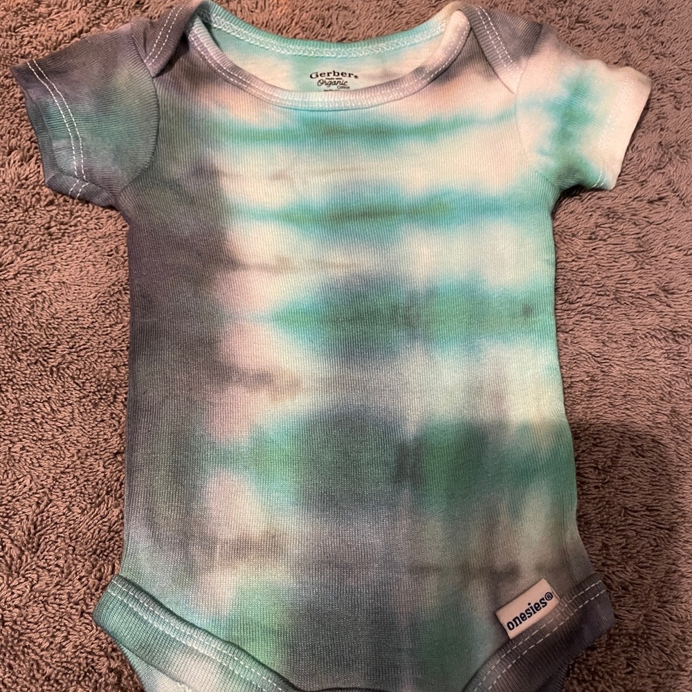 Tie dyed baby onesie